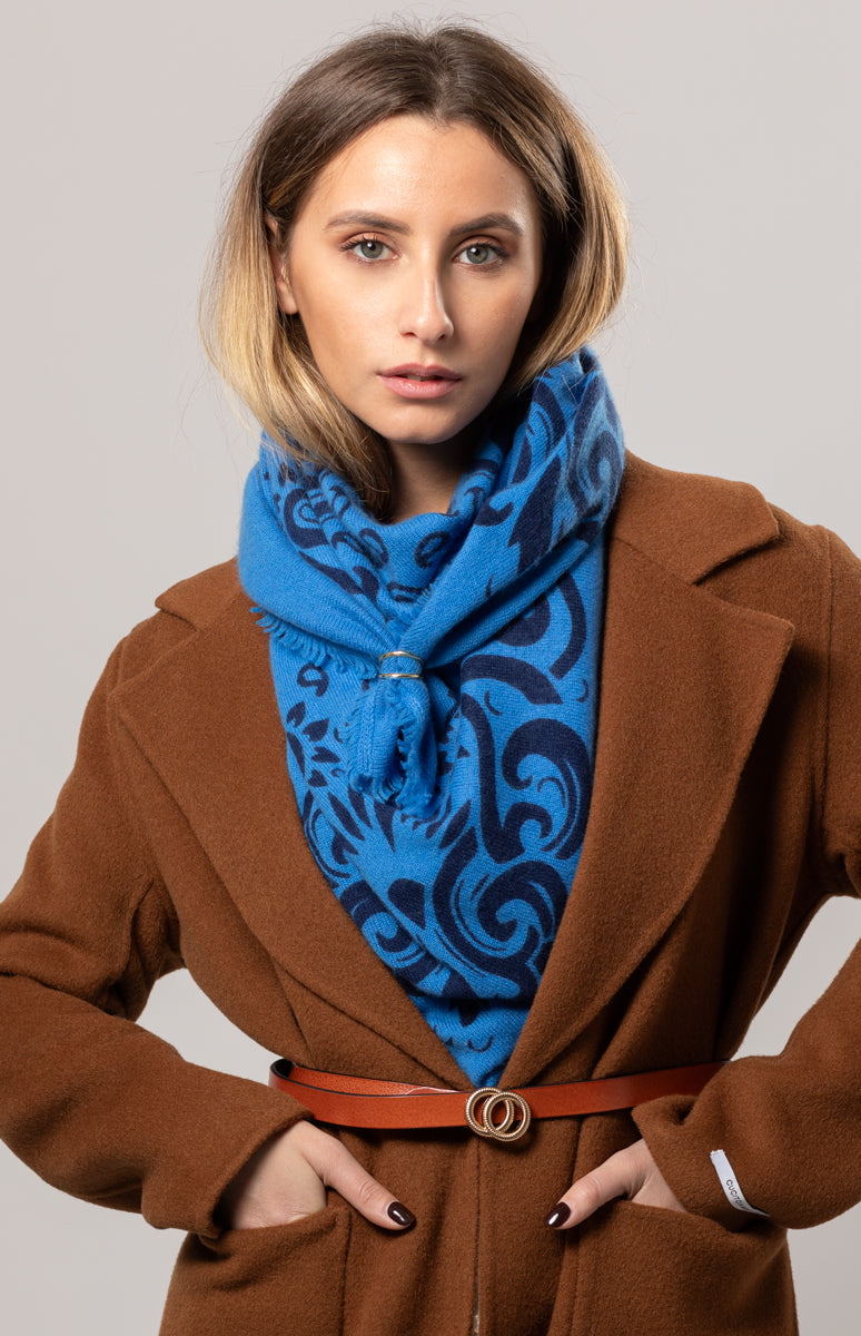 Reworked Cashmere Fringed Bandana