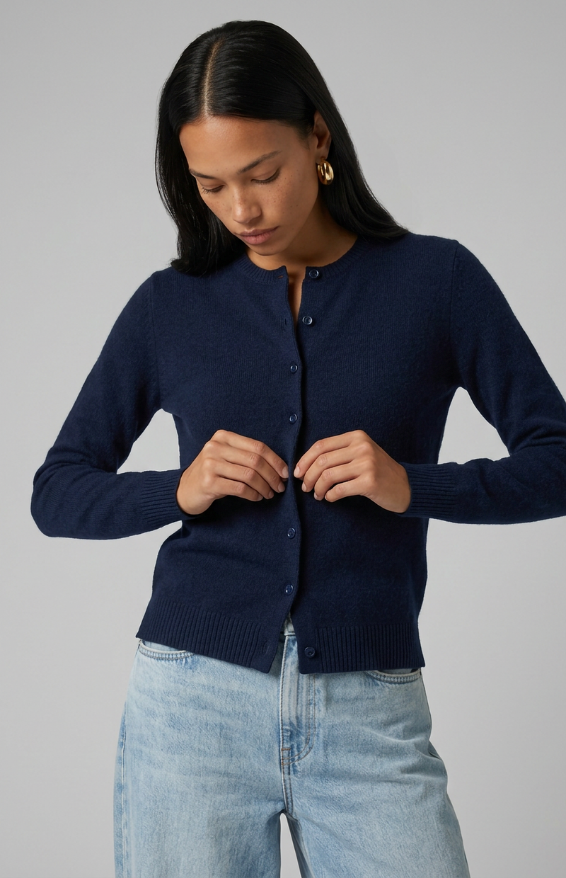 Cardigan Golfino Girocollo