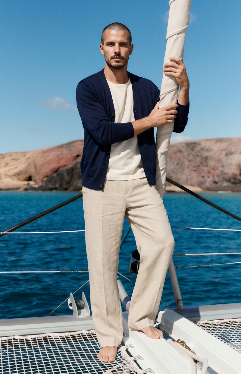 Cardigan Scollo V Uomo