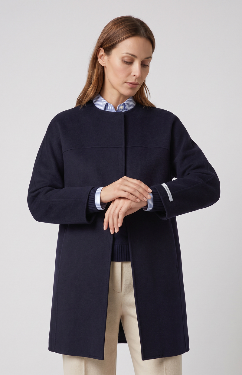 Cappotto Midi Girocollo