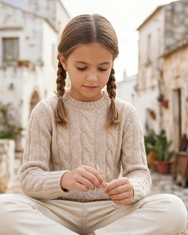 Cashmere Braids Sweater for Girls