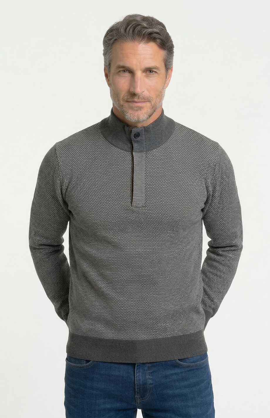 Harbrosrce Felpa Uomo Mezza con Cerniera Maglia in Pile 1/4 di Zip Maniche Lunghe Sweatshirts Leggera Felpata da Lavoro Casual Sportivo