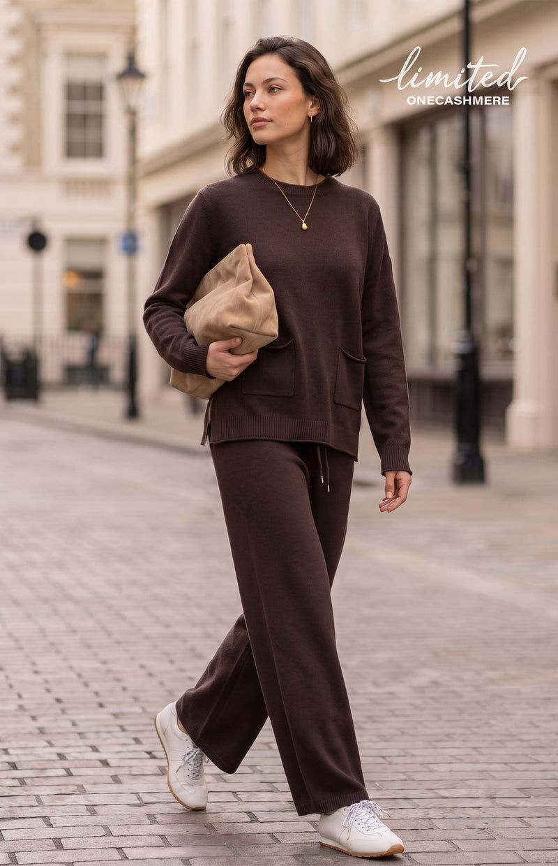 Set in Maglia Cotone e Cashmere con Tasche