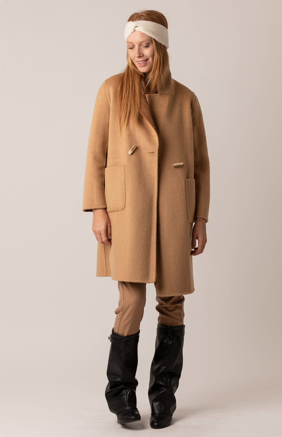 Cashmere Cappotto Cammello Doppiopetto Donna Imperial Cappotto