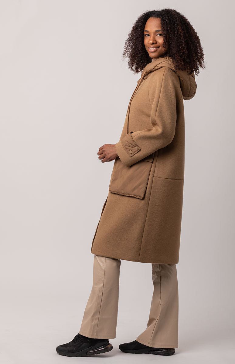 Cappotto Trapuntato Donna QS 2155170 - Giubbotto Leggero Con Cappuccio, Vestibilità Oversize, Effetto Down