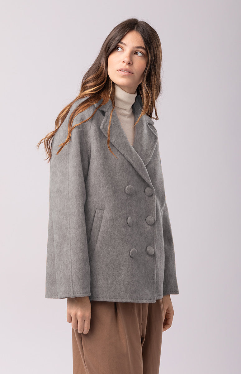 Cappotto doppiopetto corto – ONECASHMERE - Main Image