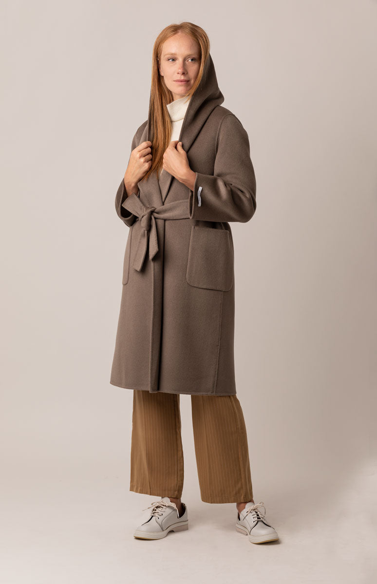 MMM「coat with elongated necklines」44 Italian Twill Mohair Wool Long Coat