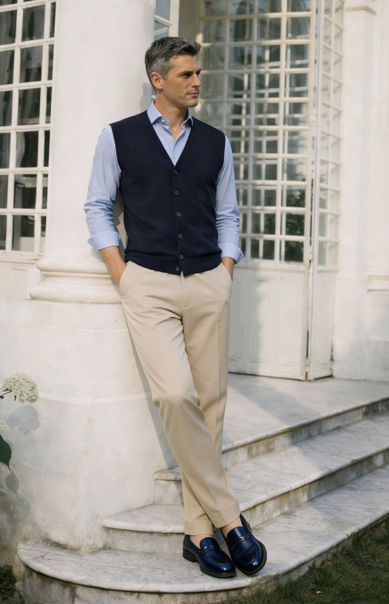 Cardigan Gilet Uomo Seta-Cashmere