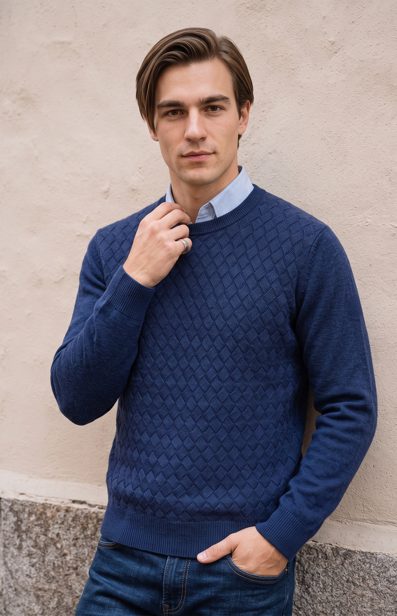 Pullover Uomo Cashmere fantasia Intreccio