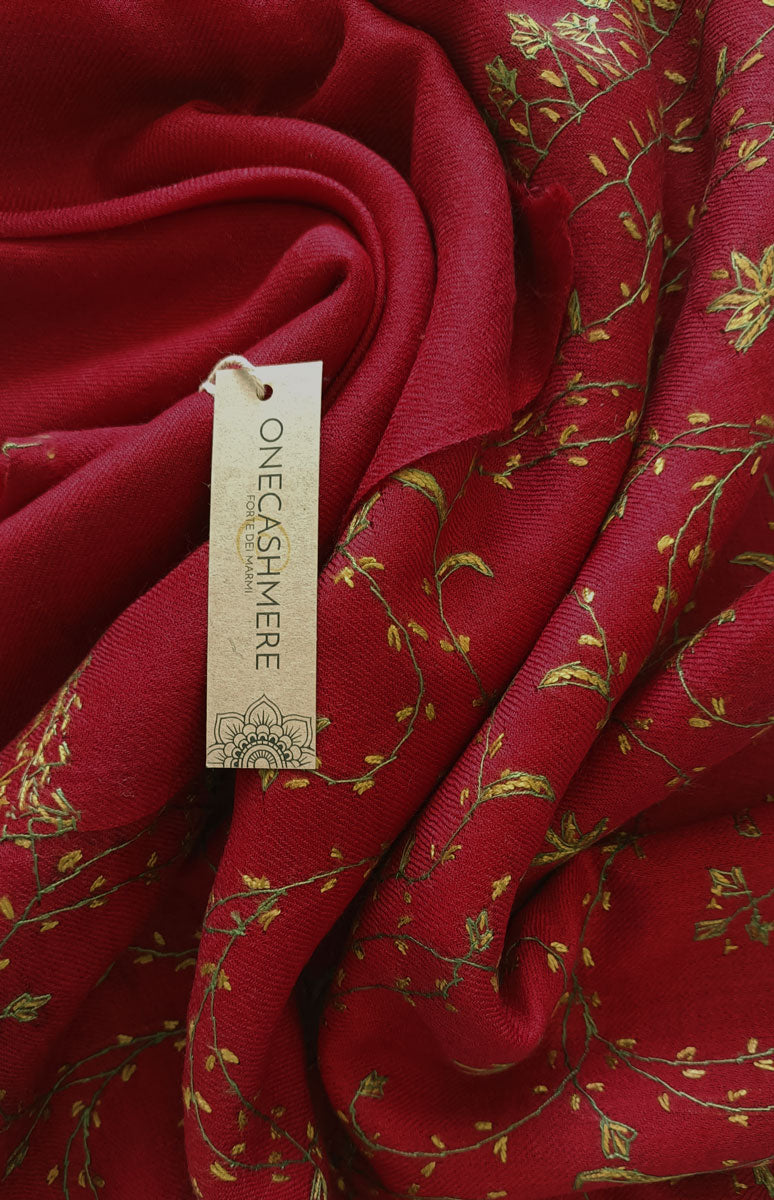Pashmina floreale ricamata a mano – ONECASHMERE