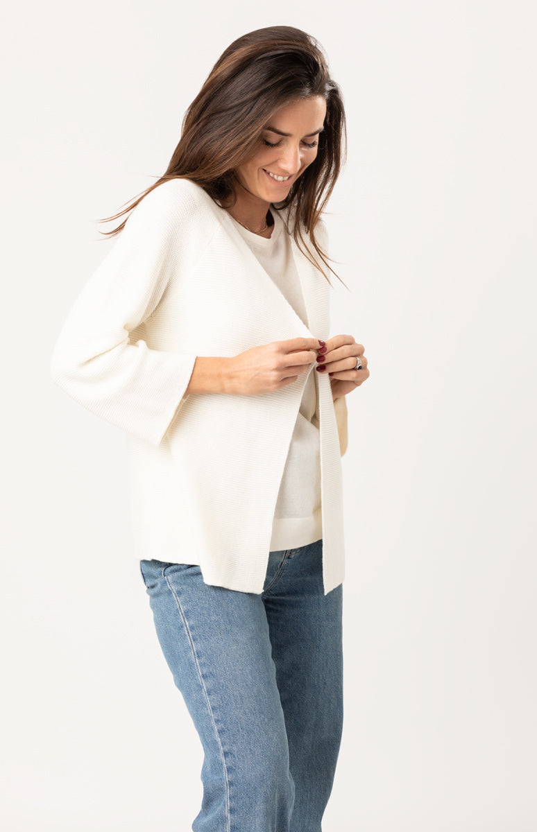 Cashmere Cardigan Cardigan Bianco Cotone Cotton Jacket Woman