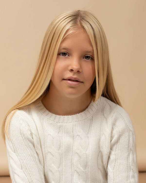 Maglia Cashmere Trecce Bambina