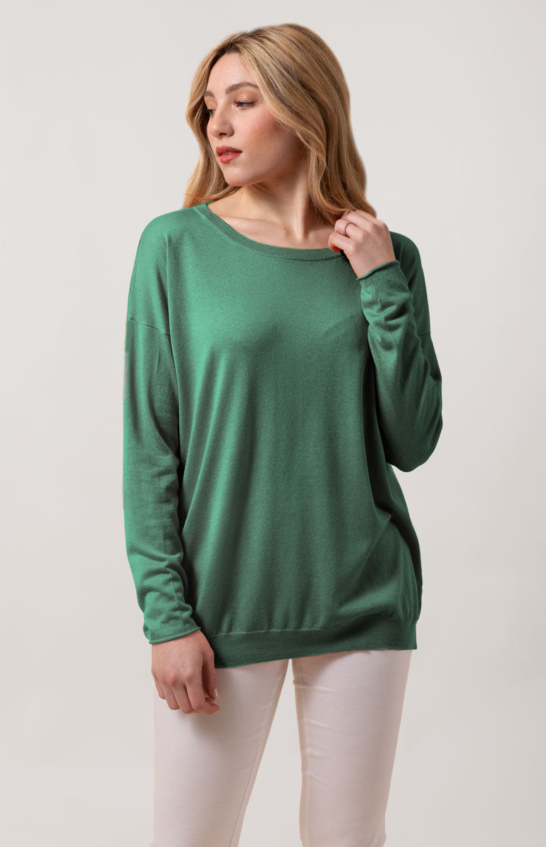 Cicy Bell Maglione Estivo Donna Con Maniche Ad Aletta: Leggero Girocollo Lavorato A Maglia - Casual Chic