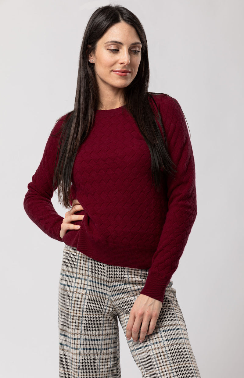 Maglia Girocollo Donna Intrecciata