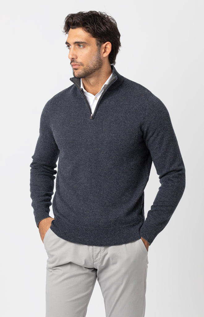 Felpa UOMO TOMHER FOSHOL Zip blu navy SLIM FIT collo alto stile polo Felpa UOMO TOMHER FOSHOL Zip blu navy SLIM FIT collo alto stile polo