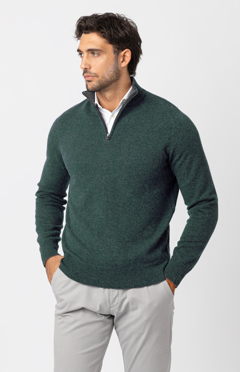 Maglione mezza zip Uomo – ONECASHMERE - Main Image
