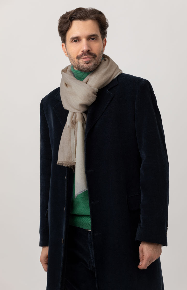 Pashmina & Silk Per Uomo Cashmere Sciarpa Fino Ecru Pashmina & Silk Per Uomo Cashmere Sciarpa Fino Ecru