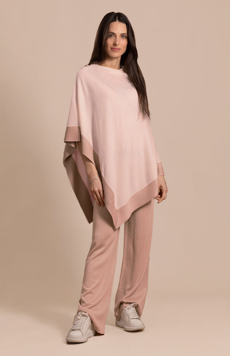 Vivo Basic Double Layered Wrap Poncho - Fuschia