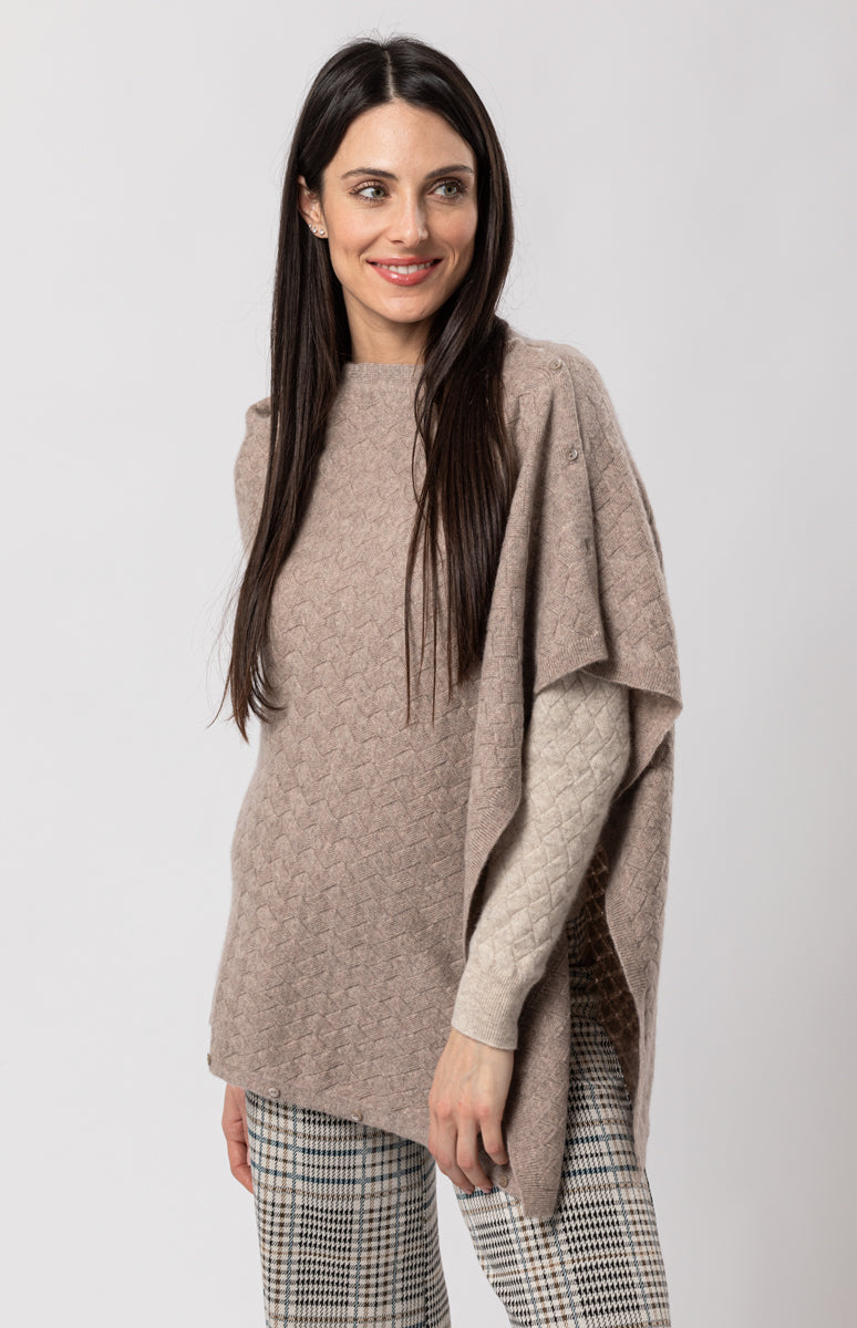 Poncho fantasia intrecciata tre usi