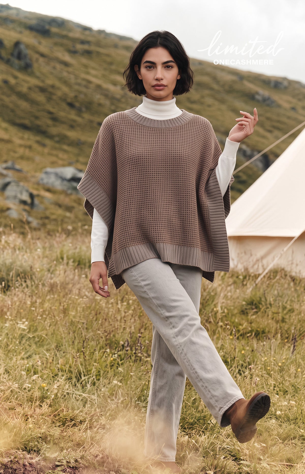 Poncho quadrato fantasia