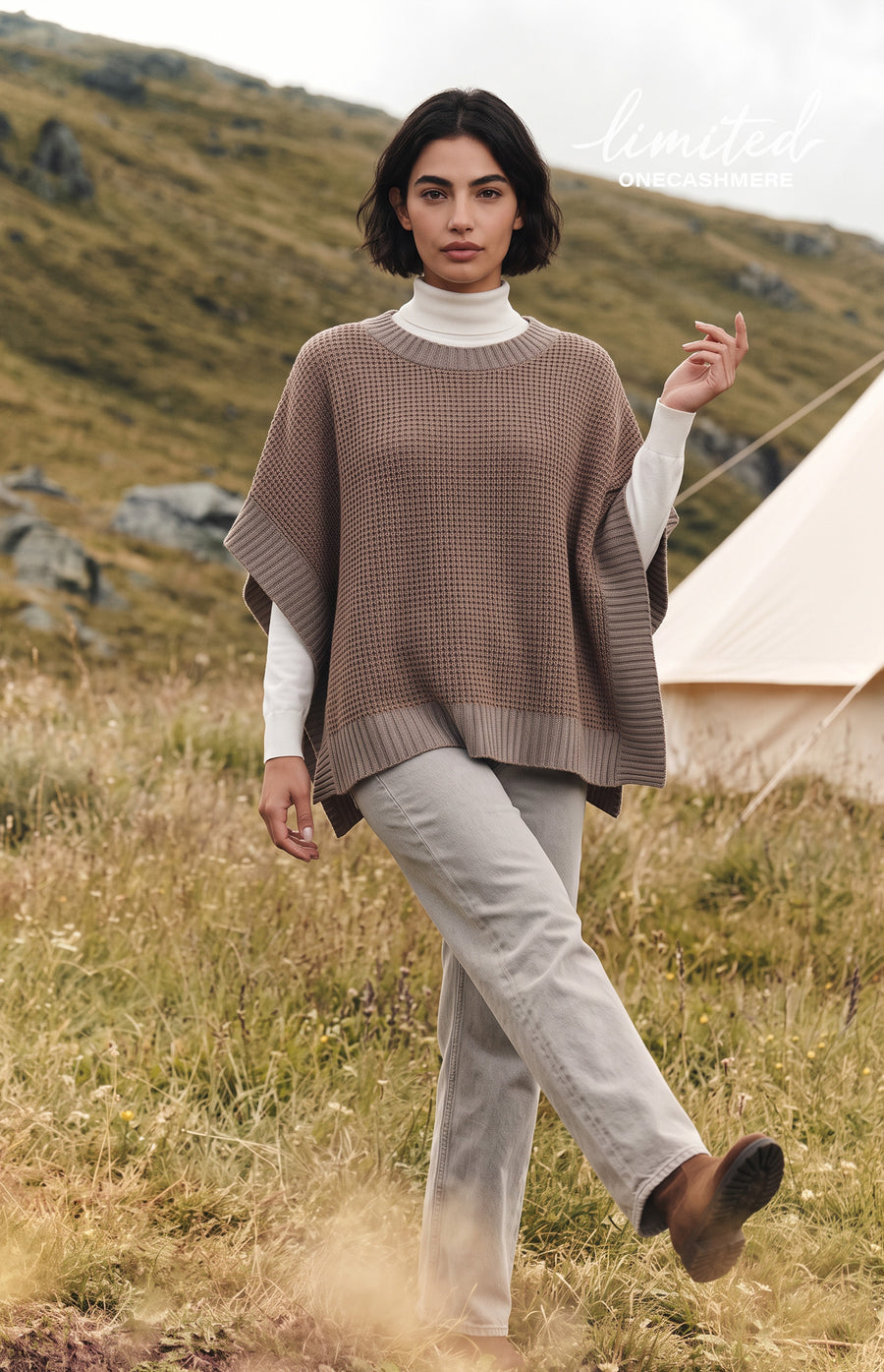 Poncho quadrato fantasia