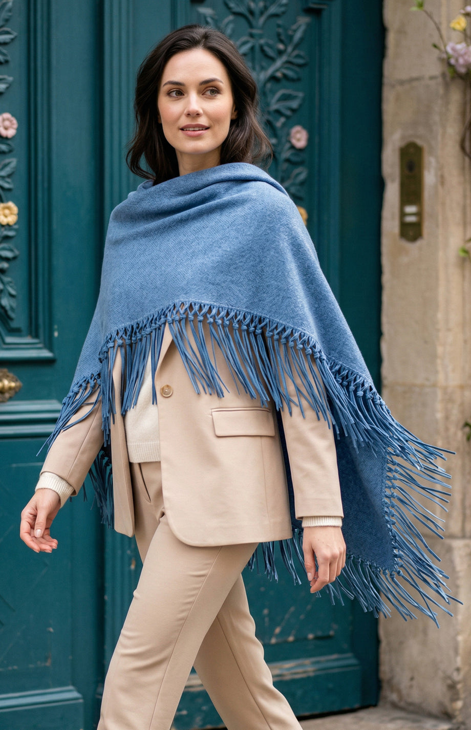 2-ply Shawl with fringes – ONECASHMERE