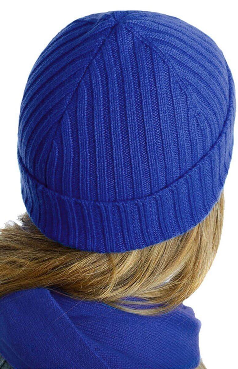 L'Appartement Cashmere knit Capブルー Cashmere Rib Short Cuffed Beanie | Aritzia INTL