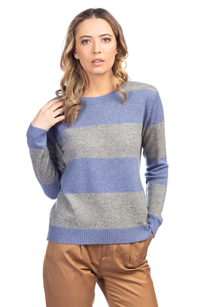 Striped Crew Neck Sweater – ONECASHMERE