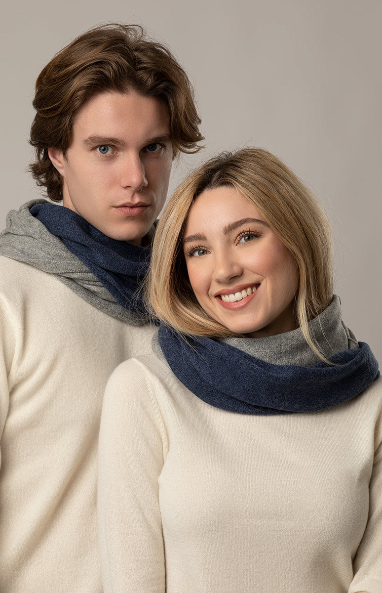 Scaldacollo in Cashmere Bicolore Acquista Online ONECASHMERE