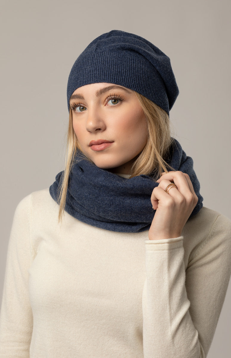 La Coste Sciarpa Tubolare Da Donna 100% Cashmere Cavo Scaldacollo