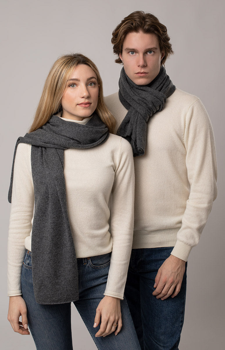Sciarpa Invernale Uomo A Quadri Arancioni - Morbida Effetto Cashmere, Calda, Lunga 180x30 Cm, Unisex, Regalo